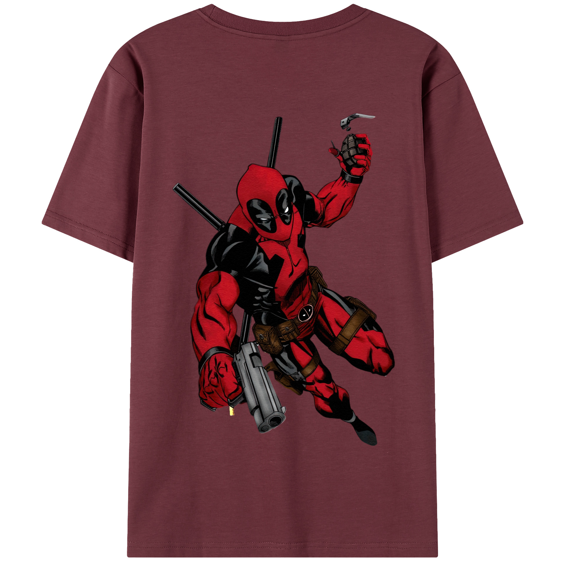 （画像用） Deadpool デッドプール 綿100％半袖Tシャツ（背面プリント）